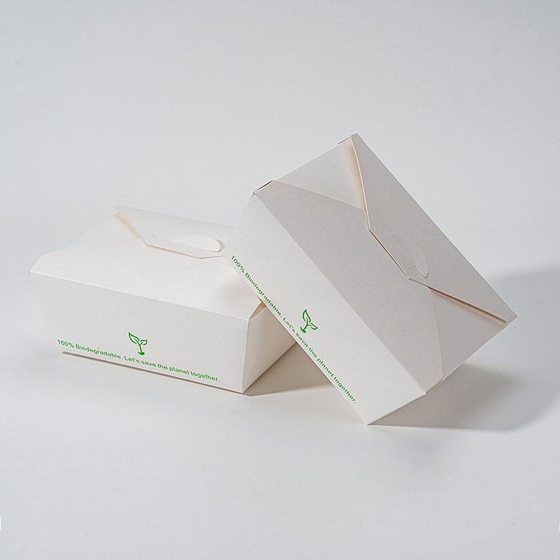 Biologisch afbreekbare papieren lunchcontainer voor afhalen op kantoor